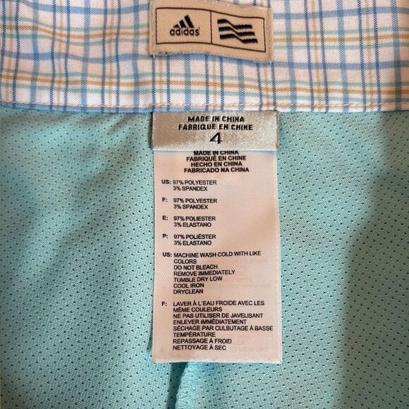Adidas ClimaCool Golf Skirt Skort Blue White Tan Plaid Built In Shorts Woman’s 4 - Picture 8 of 11